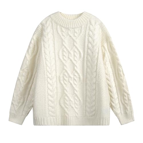 Men's Oversized Chunky Cable Knit Sweater Twisted Rope